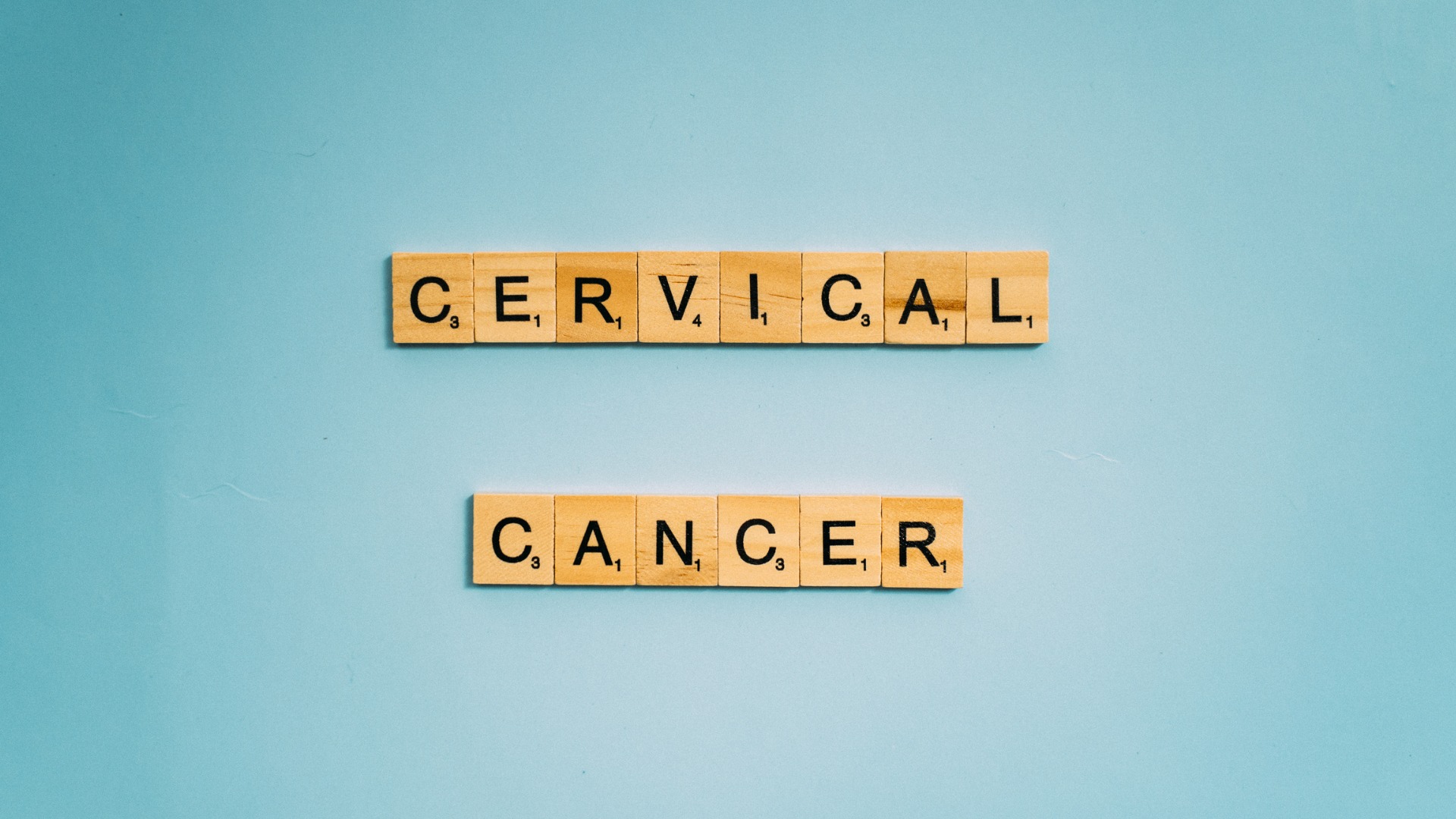 Cervical cancer spelled out with scrabble letters